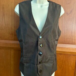 Women's Casual Suit Vest NWT Brown Size Large